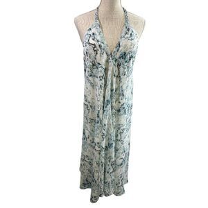 Heidi Klein Halter Midi Dress Snake Print Size M NWT Beachy Coastal